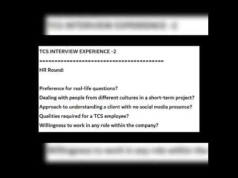 Tcs interview experience