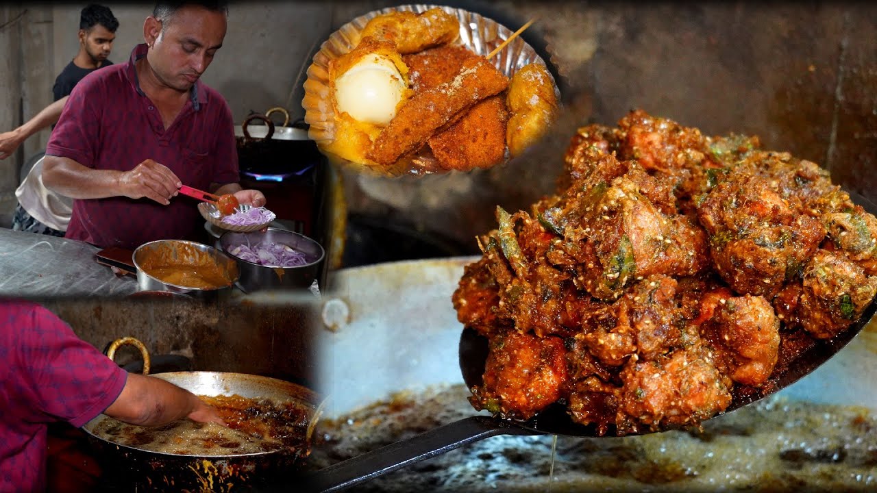 ପଣ୍ଡା ଭାଇନା Chicken pakoda || Making 60kg to 70kg Pakoda per day || Food Buffet