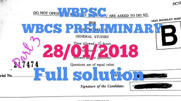 WBCS PRELIMINARY 2018 FULL SOLUTION (part 3)
