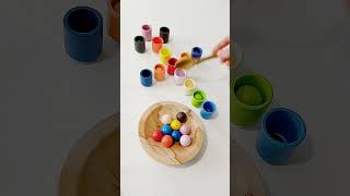 🌈💥 Power Asmr - Colorful Wooden Balls and Cups Asmr Toys Video #viral #art #brainbooster
