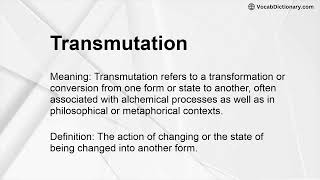 Transmutation Meaning
