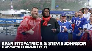 Ryan Fitzpatrick y Stevie Johnson juegan a lanzarse el balón sobre las Cataratas del Niágara | Pr...