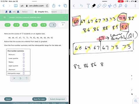 Five Number Summary and Interquartile Range
