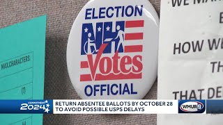 s say NH voters should return absentee ballots by October 28 to avoid possible USPS delays