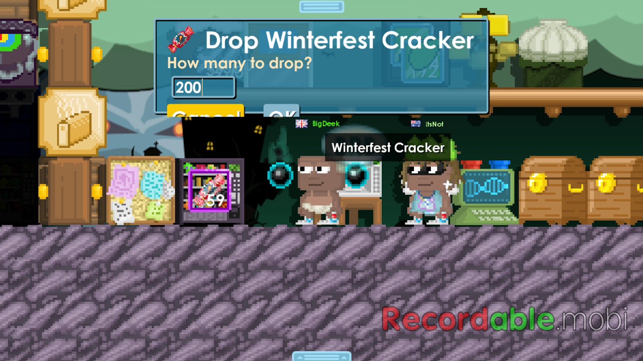 Growtopia Using 260 winter crackers YouTube
