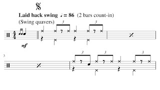 Video thumbnail of "A slow jazz drum chart - “Slip and Slide” - PLAY ALONG"