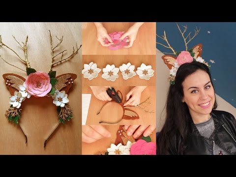 DIY: Diadema de reno para Navidad (con plantillas o patrones) ♥ Mejores ideas de Sara