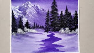 ross bob painting easy winter snowy challenge scenery