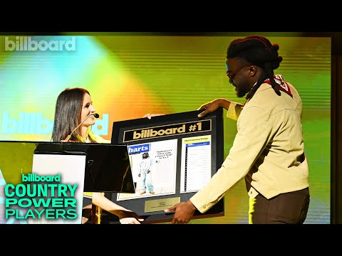 Hannah Karp Presents Shaboozey With Plaque For "A Bar Song (Tipsy)" | Country Power Players 2024