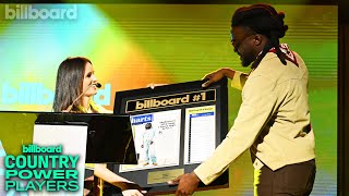 Hannah Karp Presents Shaboozey With Plaque For "A Bar Song (Tipsy)" | Country Power Players 2024