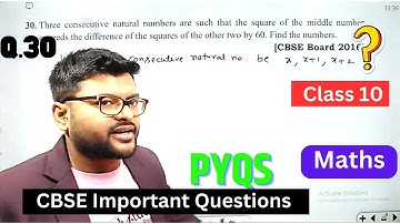 Three consecutive natural numbers are such that the square of the middle number exceeds the differe