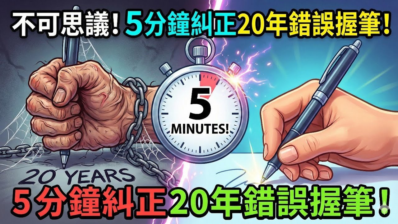 59-不可思議，就只用 5 分鐘，糾正你 20 年的錯誤握筆習慣！終結怪異握筆。寫字不痠了，讓你寫字持久力暴增 300%！