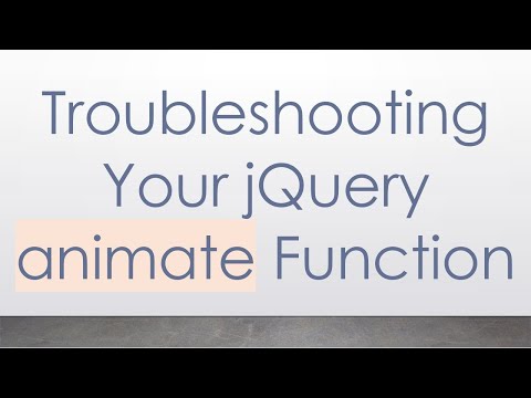 Troubleshooting Your jQuery animate Function