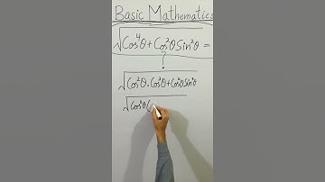 😳 CLEAN BASIC MATHEMATICS √Cos^4θ+Cos^2θ.Sin^2θ=? DARE TO SOLVE! #Shorts