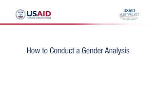 How to Conduct a Gender Analysis