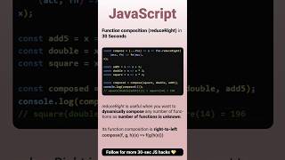 function composition in javascript with reduceRight #htmlcss #code #coding #reactjs #nodejs #js #api