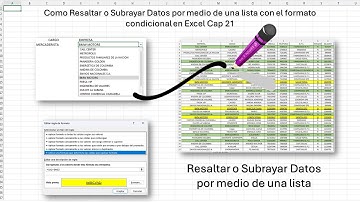 Como Resaltar o Subrayar Datos por medio de una lista con el formato condicional en Excel Cap 21