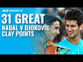 31 Incredible Rafa Nadal v Novak Djokovic Clay Points! 🤯