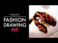 UPDO, CURLY GINGER HAIR, NEON HAIR | Fashion Drawing