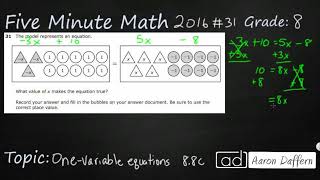 8th Grade STAAR Practice One-variable Equations (8.8C - #2)