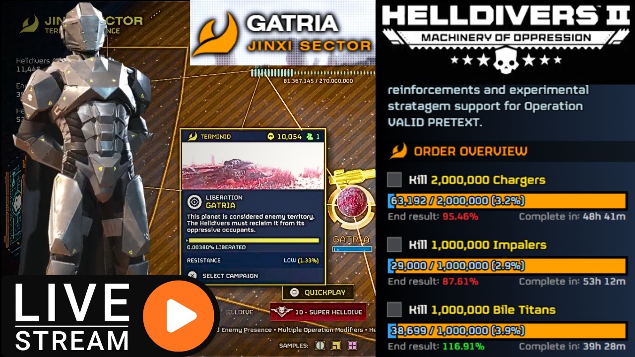 🔴LIVE - HELLDIVERS 2⚡NEED 2 KILL 2MILL CHARGERS, 1MILL IMPALERS, 1MILL BILE TITANS⚡ROAD TO 500 SUBS