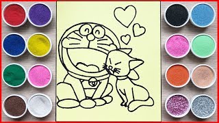 Colored Sand Painting Doraemon  His Girlfriend Toys chim Xinh