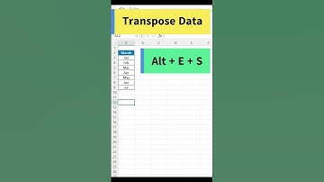 Transposing Rows to Columns | Excel Tips and Tricks |  #excel #transpose #shorts