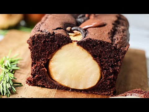 Poached Pear Chocolate Cake