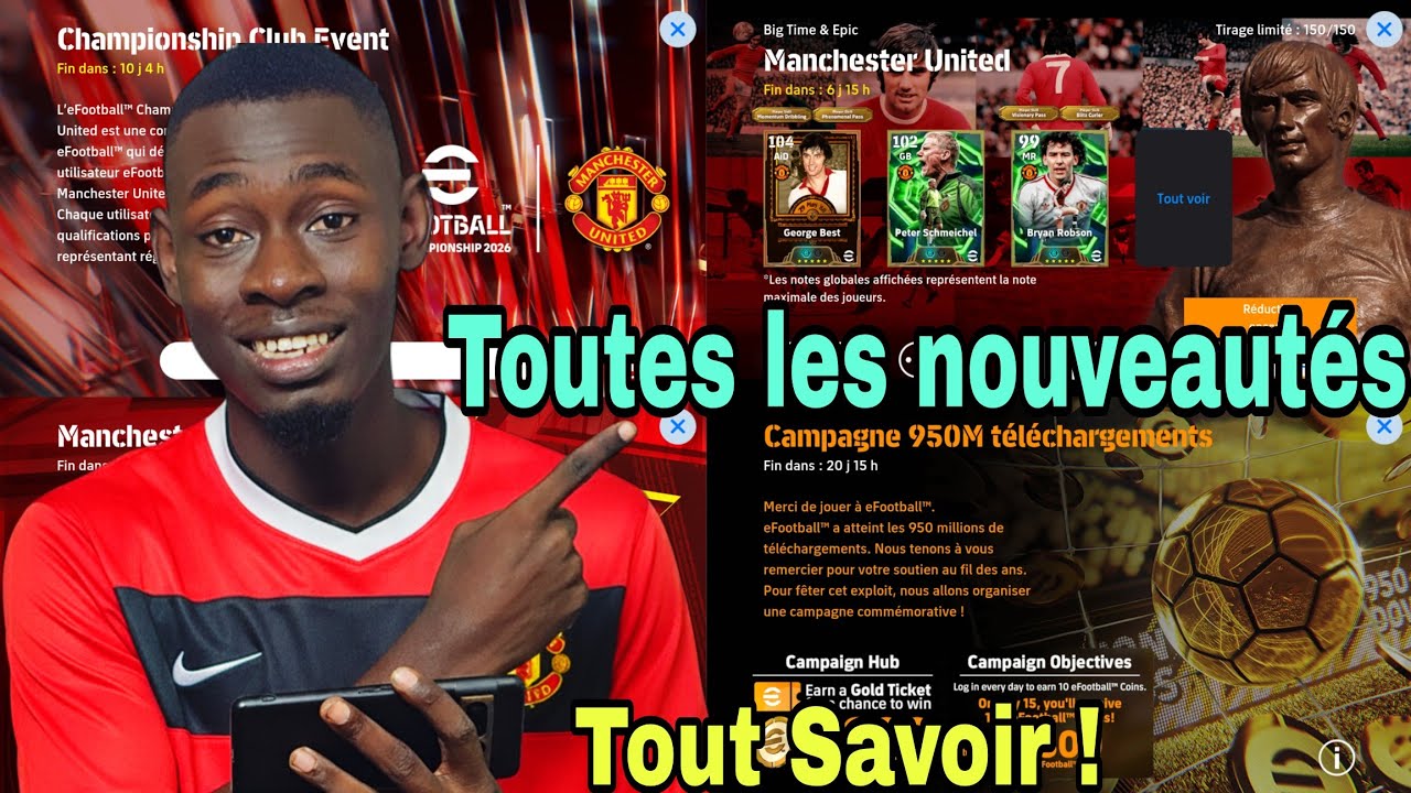 Tout savoir sur les nouveautés : Pièces gratuite, Pack Manchester united, événement 