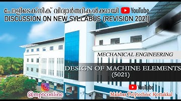 5021 MODULE 1 | DESIGN OF MACHINE ELEMENTS | MECHANICAL ENGINEERING