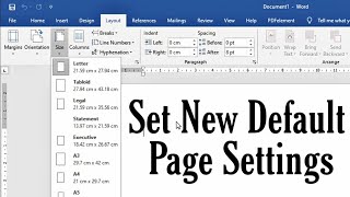 How to change default page settings in MS Word