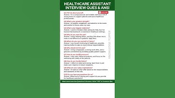NHS Healthcare Assistant Interview Questions and Answers | Care Assistant Job Interview