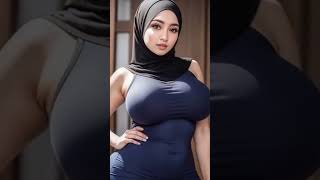 Gadis Pujaan Berdada Besar Emang Mantap #cantik #hijab #jilbab seksi Berkerudung Hitam