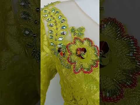 Model Kebaya Payet Modern Kuning Lemon Terbaru