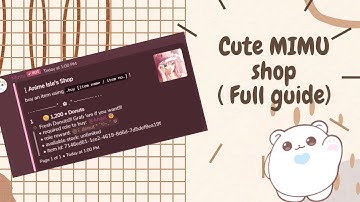 ˚ ༘♡ ⋆｡˚ Set up cute Mimu shop/currency (FULL GUIDE)