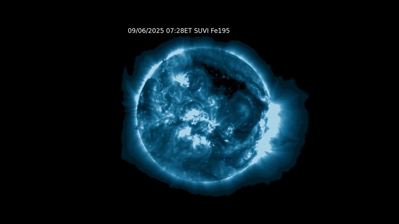 Sun 24 Hour Timelapse | Iron / 195 Å | NOAA GOES-19 Extreme Ultraviolet (Sep 4, 2025) 