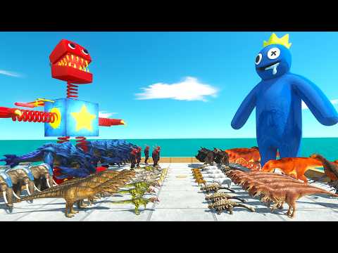 Arena On Blue Ocean | Boxy Boo vs BLUE Rainbow Friends - Animal Revolt Battle Simulator