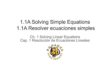 1.1A Solving Simple Equations