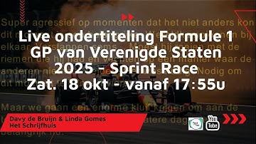 Live ondertiteling | Formule 1 GP van de Verenigde Staten 2025 - Sprint Race (18-10)