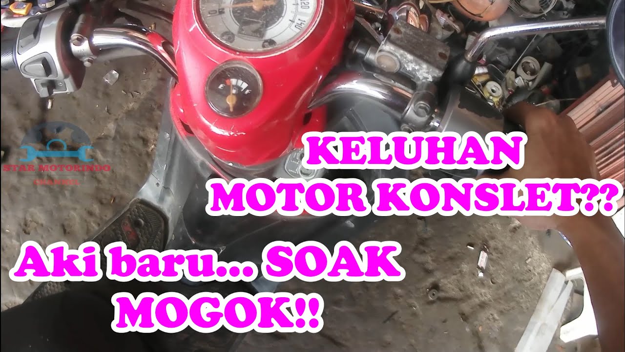 honda scoopy,aki soak terus sampai mogok,motor konslet,pada perkabelan kiprok atau regulator rusak