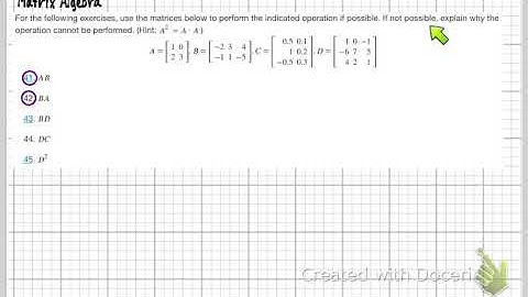 8.4 Matrix Algebra (Part 2)