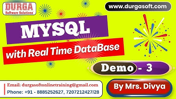MYSQL with Real Time DataBase tutorials || Demo - 3 || by Mrs. Divya On 01-02-2025 @5PM IST