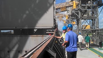 Vessel Loading Soybeans Open Hold