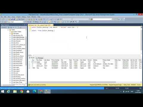 how to use Update Query (Command ) in SQL Management Studio