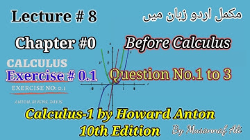 CH #0,|Before Calculus(by Howard Anton)|Exercise 0.1,Question no.1 to 3