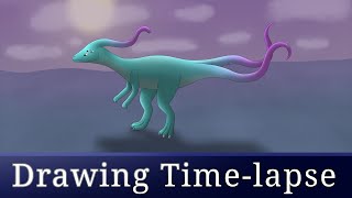Alien Parasaurolophus  Drawing TimeLapse