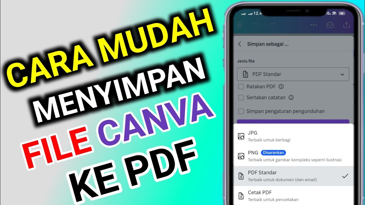 cara menyimpan canva ke pdf di hp - YouTube
