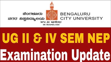 Bangalore City University Update: UG 2nd and 4th Sem NEP Exam Fees Update @nvrupdates36