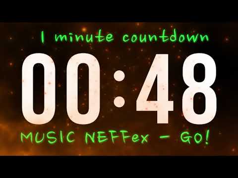 1 minute countdown timer with music & 5-second countdown (Female voice & Sound effect)