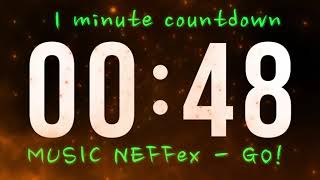 1 minute countdown timer with music & 5-second countdown (Female voice & Sound effect)